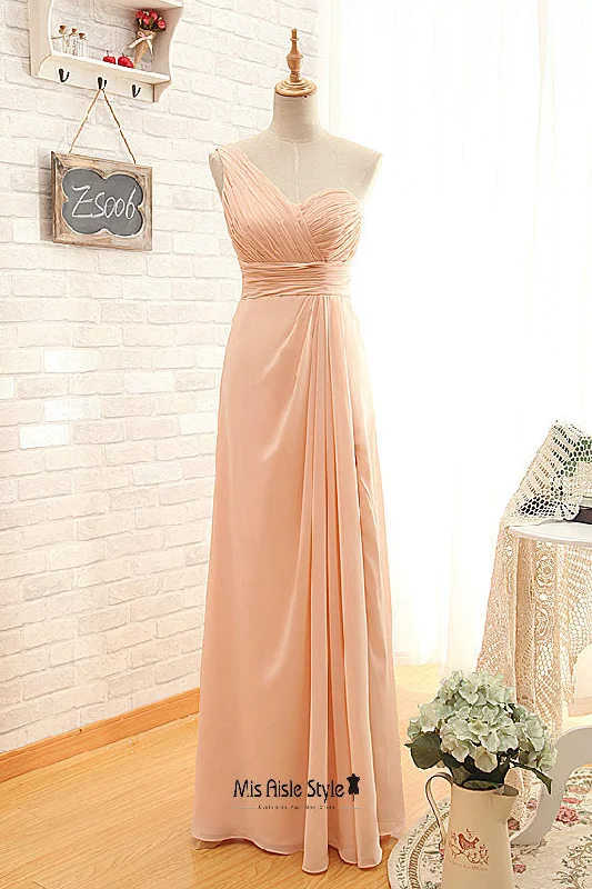 One Shoulder Slit Bridesmaid Dress