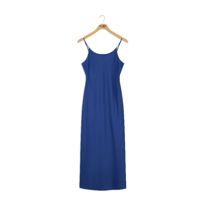 POINT SATIN STRAIGHT SLIP DRESS