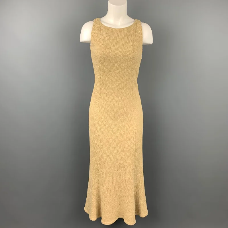 RALPH LAUREN Black Label Size 2 Beige Textured Mermaid Dress