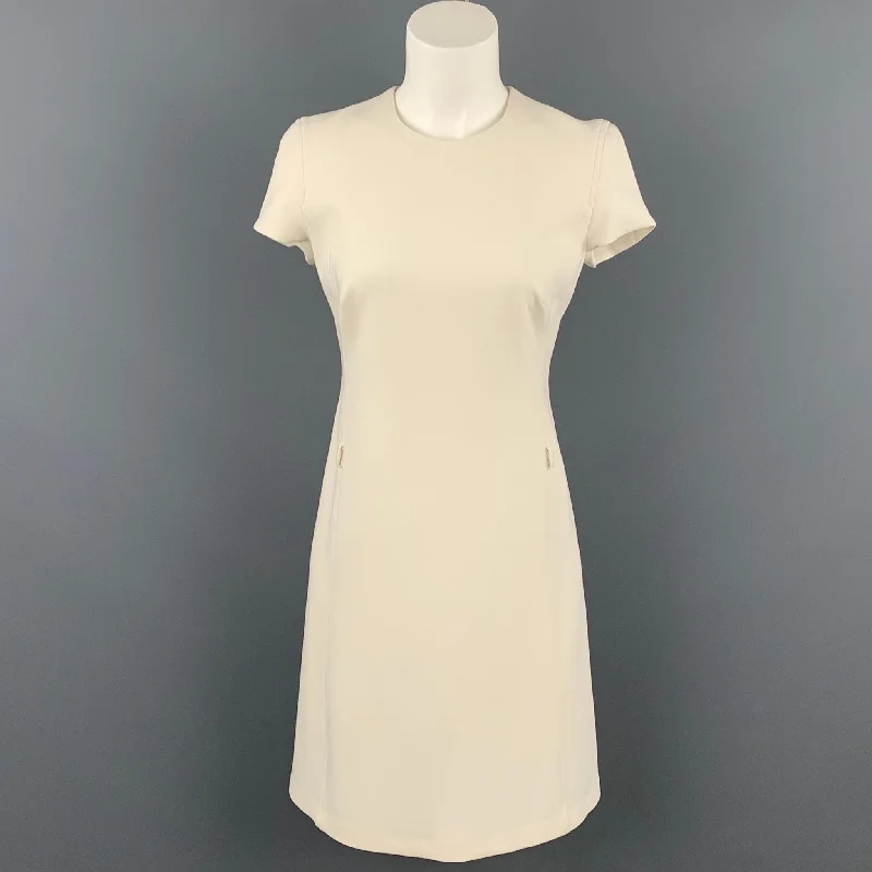 RALPH LAUREN Black Label Size 2 Cream Wool Shift Dress