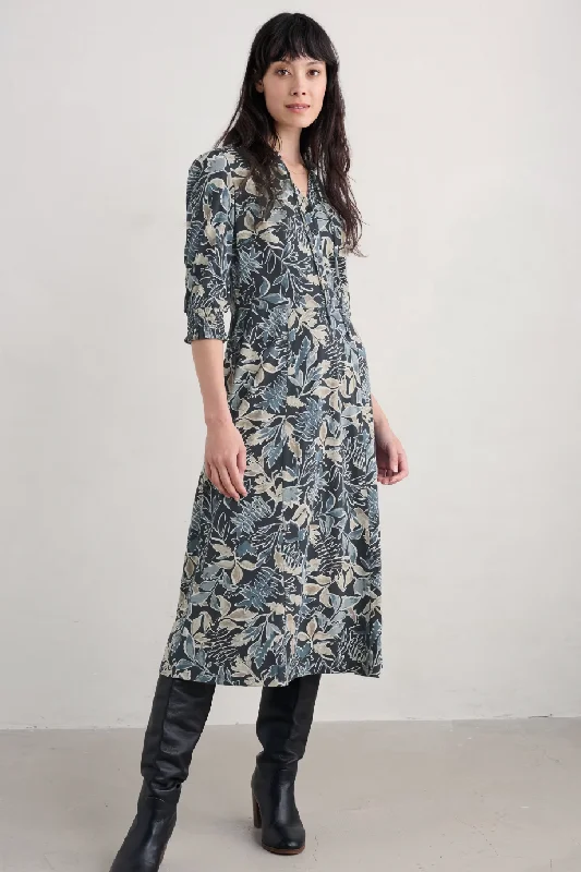 Seasalt Foxtrot Dress-Inked Foliage Dusky Jade