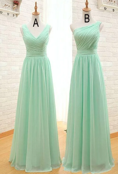 Simple A line Chiffon Cheap Bridesmaid Dress