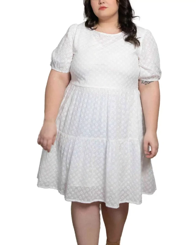 Sofia Dress Tiered Broderie Anglaise White | White