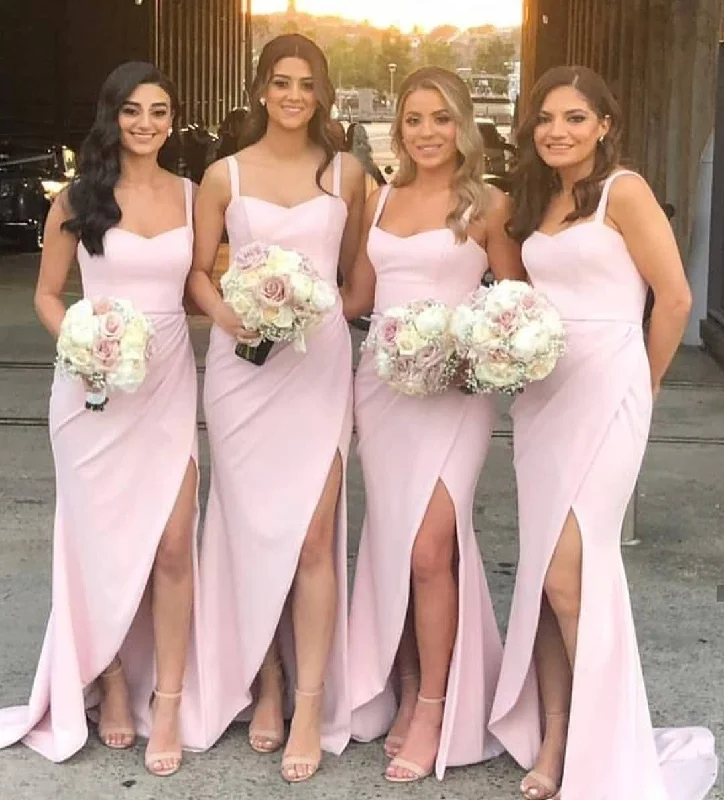 Straps Slit Bridesmaid Dress