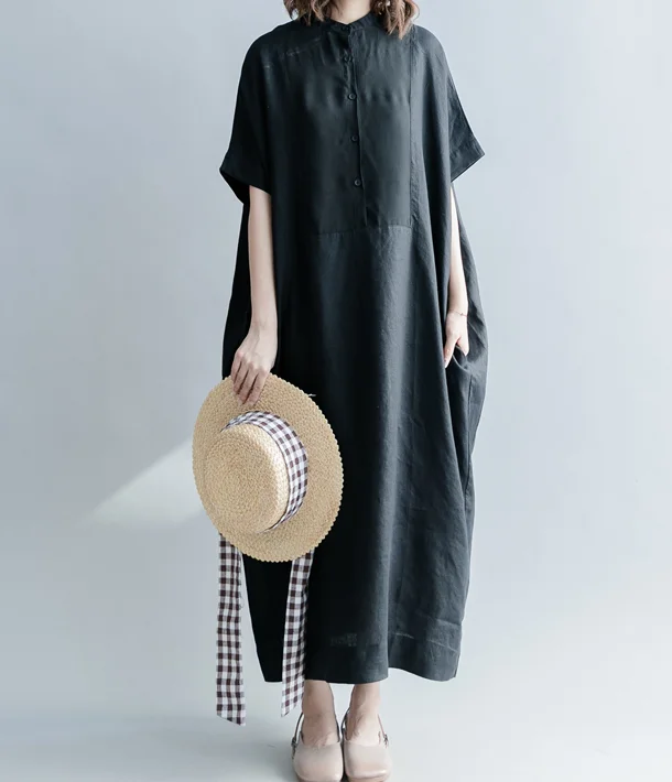 Loose Summer Cotton Linen Spring Women Dresses QZ200535