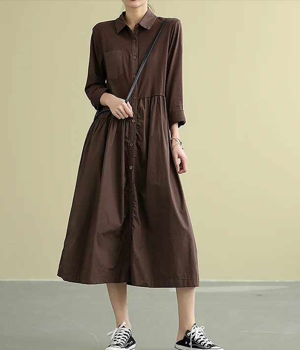 Summer  Spring Cotton  Linen  Women loose Dresses DZA05197