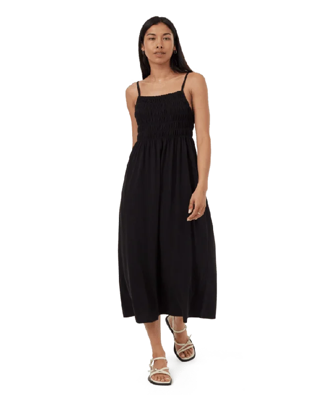 TENTREE Women's TreeBlend Sleeveless Smocked Dress Meteorite Black