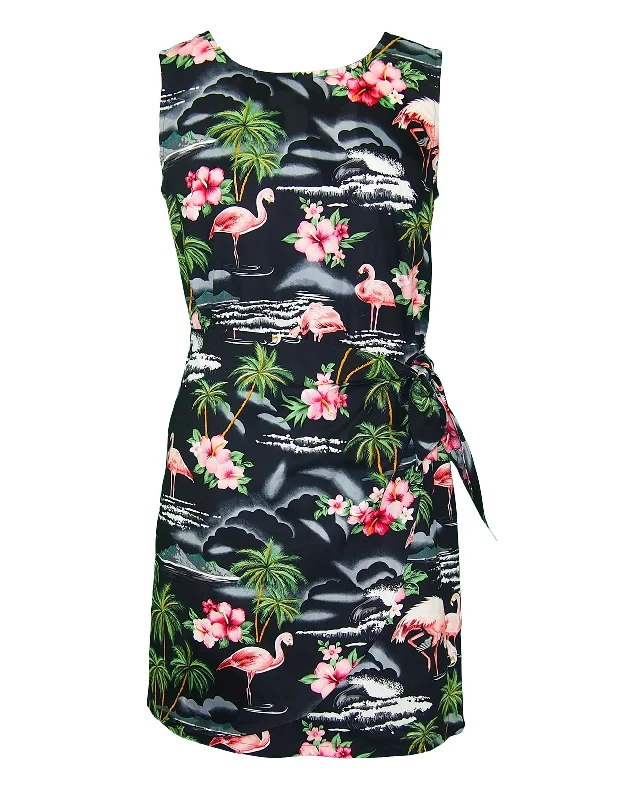 Tropical Flamingos Sarong Dress