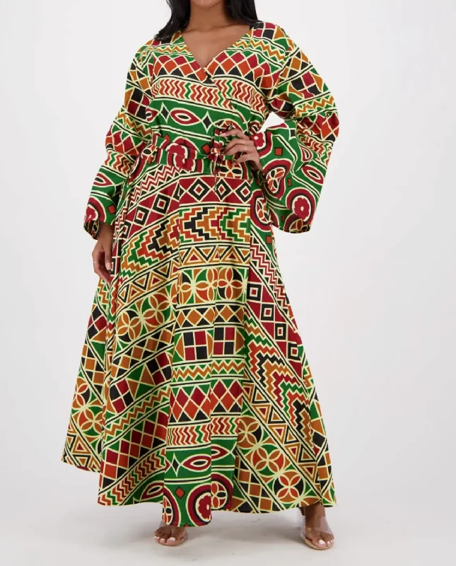 Print Wrap Dress