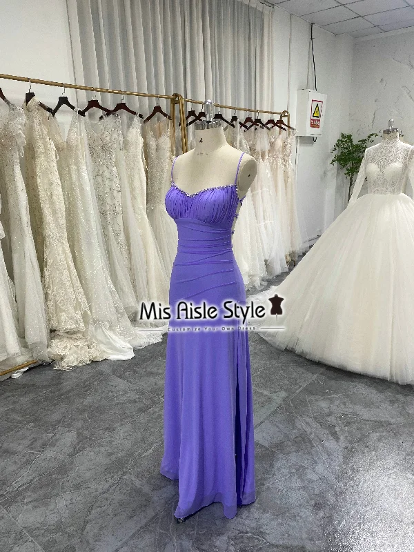 Vintage Fitted Sweetheart Lavender Prom Dress