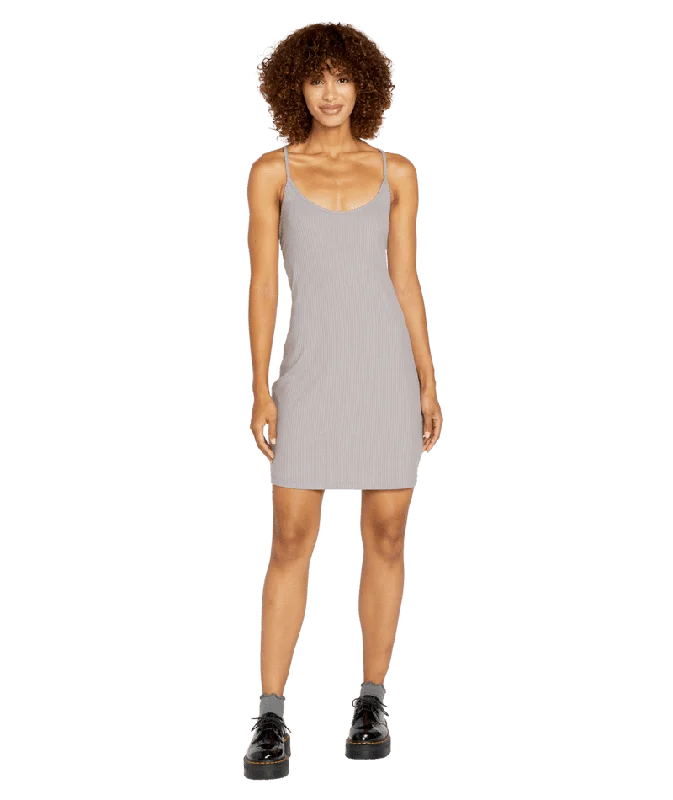 VOLCOM Women's Slip Knit Dress Daze Grey