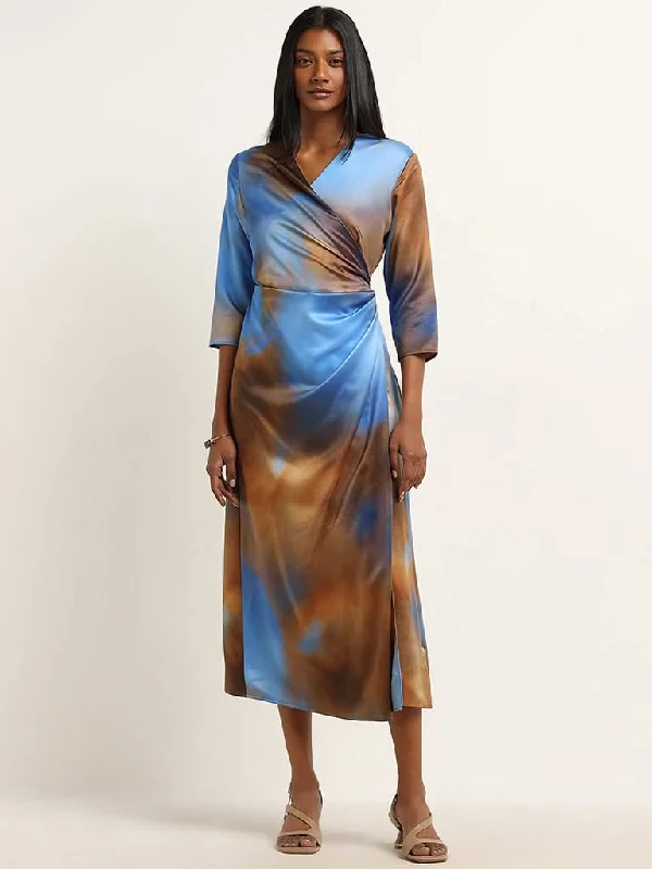 Wardrobe Blue Wrap Dress