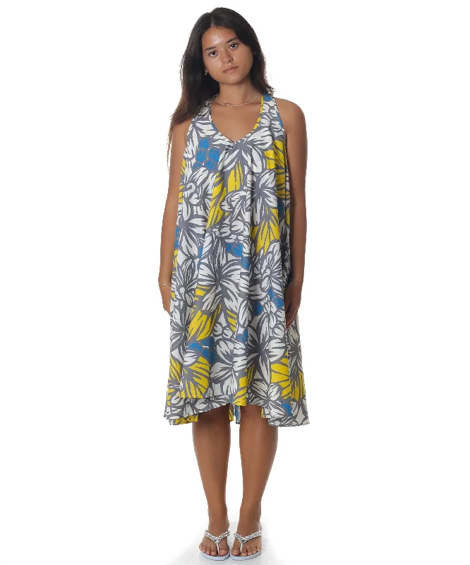 Watercolors Plumeria Sleeveless Float Dress