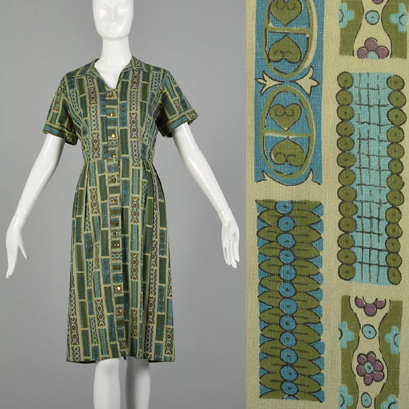 XL-XXL 1950s Green Day Dress