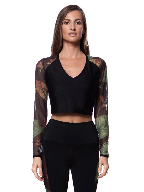 Just Meshin Around Long Sleeve Crop Top