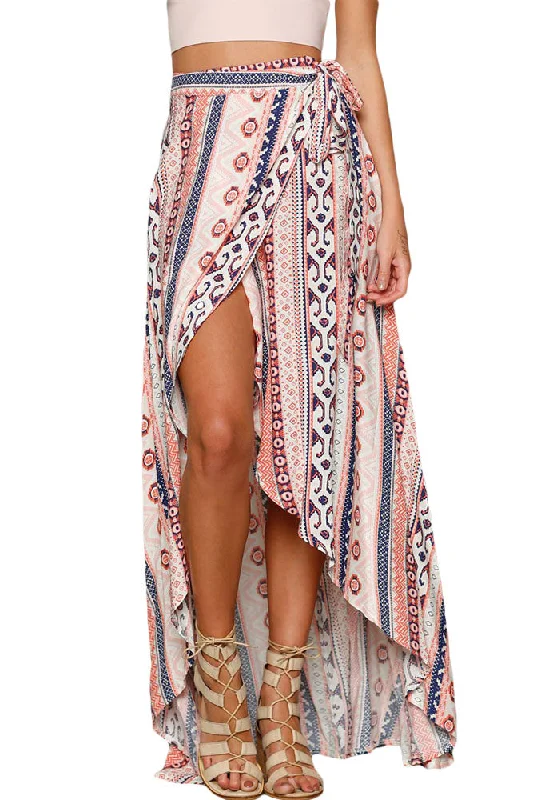 Sexy Ethnic Print Maxi Skirt