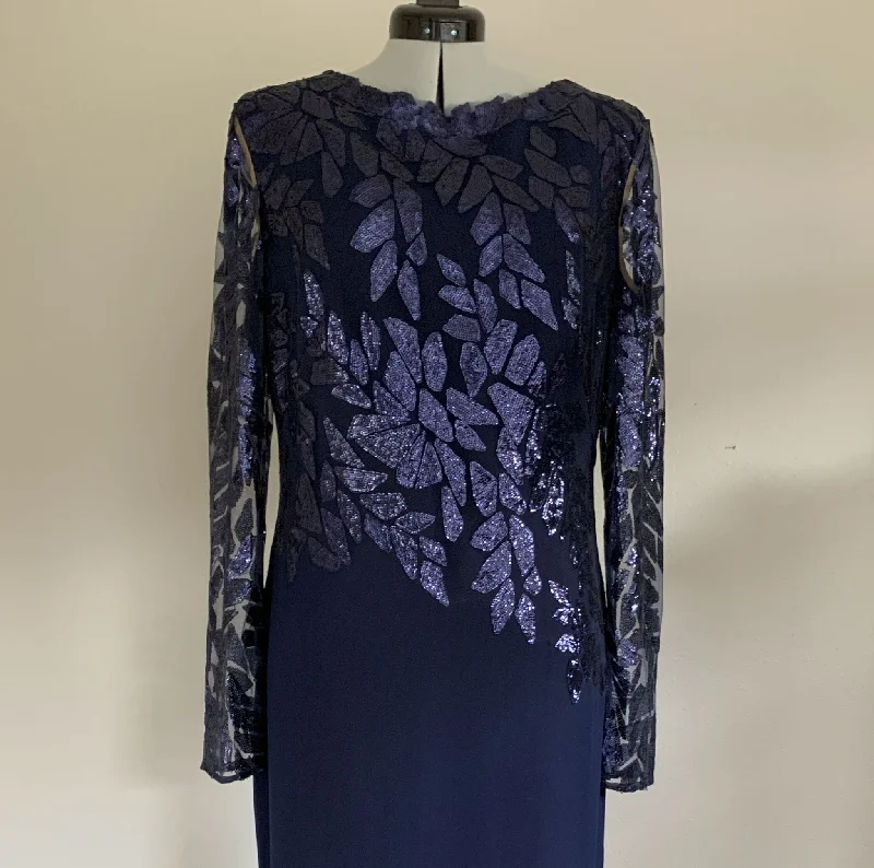 Tadashi Shoji Navy Sequin Bodice Gown