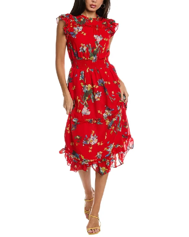 CeCe Smocked Waist Midi Dress