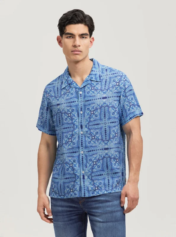 Eco Blue Tile Short Sleeve Shirt